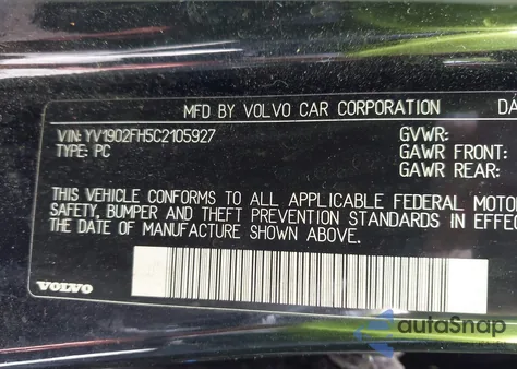 2012 Volvo S60 T6 из США, поврежденный, VIN YV1902FH5C2105927